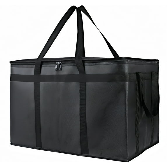 BKSDUEH Insulated Food Delivery Bag for Hot and Cold Meal, Grocery Tote Insulation Bag for Catering, Pizza Warme(Black)