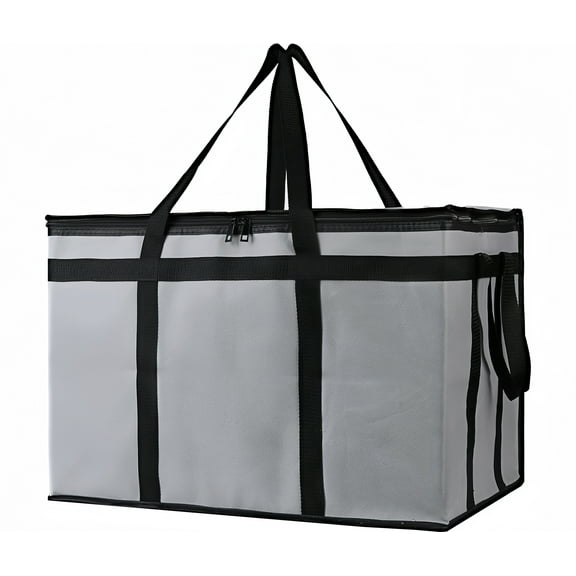 BKSDUEH Insulated Food Delivery Bag for Hot and Cold Meal, Grocery Tote Insulation Bag for Catering, Pizza Warme(Gray)