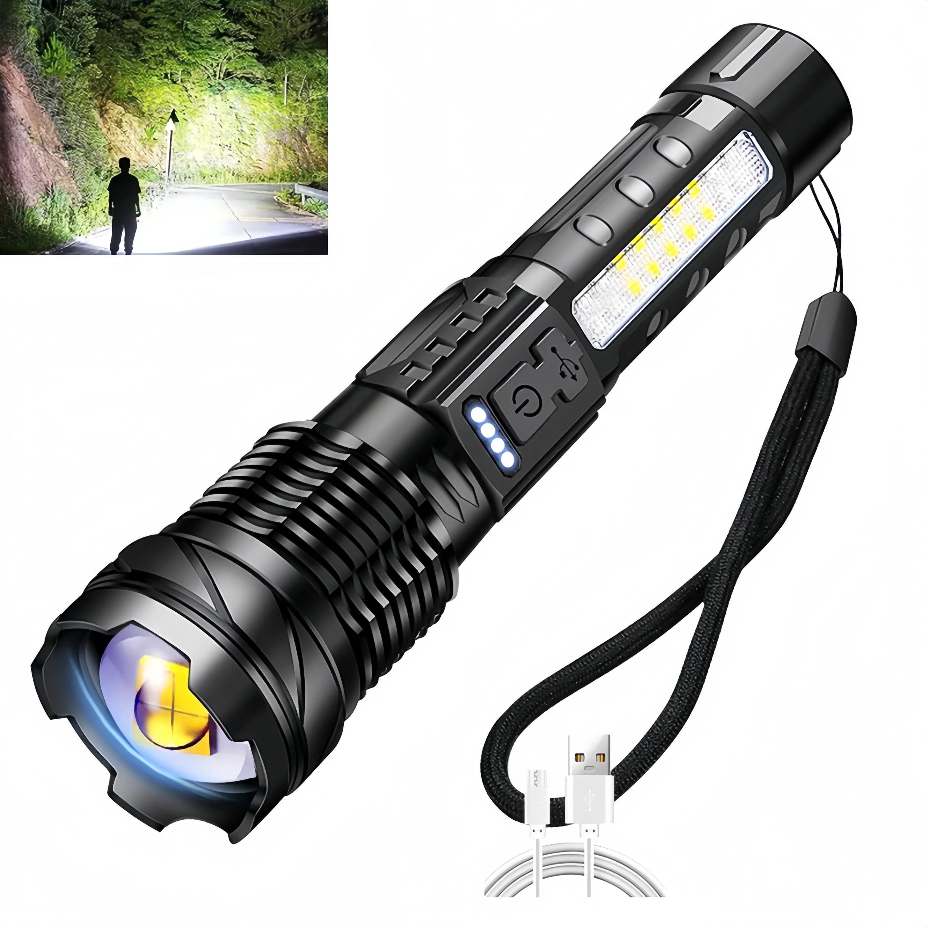 Led Flashlight Handhel BKSDUEH LED Flashlight Rechargeable, Handheld Flashlights with 7 Modes ...