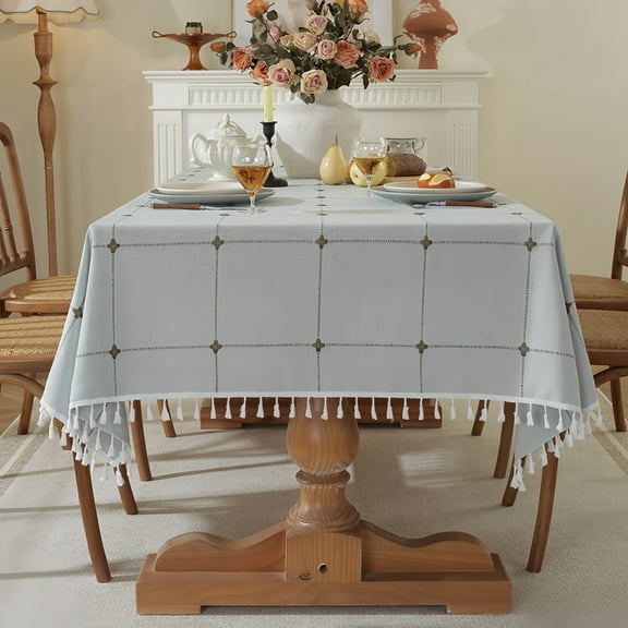 BKSDUEH Rustic Tablecloths Cotton Linen, Waterproof Tablecloths Burlap Table Cloths, for Kitchen Dining Cloth Table Cloths, for Rectangle Tables, 55''x70''