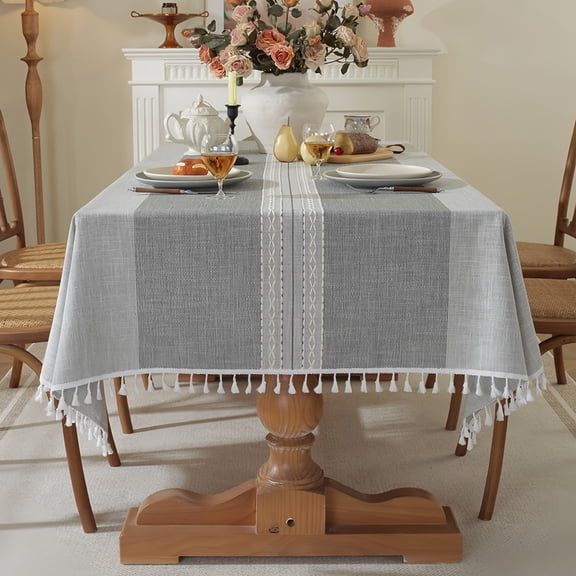 BKSDUEH Rustic Tablecloths Cotton Linen, Waterproof Tablecloths Burlap Table Cloths, for Kitchen Dining Cloth Table Cloths, for Rectangle Tables, 55''x70''