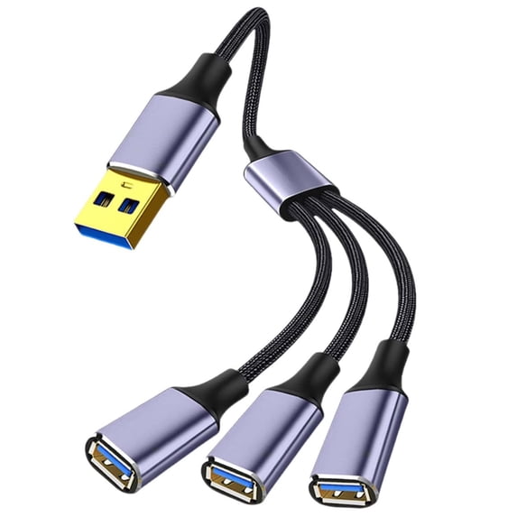 BKSDUEH USB Splitter Y Cable,USB 1 Male to 3 Female Extension Cord Connector,Dual Double USB Port Extender Hub,Data and Charger Power Split Adapter for Mac,Laptop,PC,Xbox One Series X/S,PS4,PS5