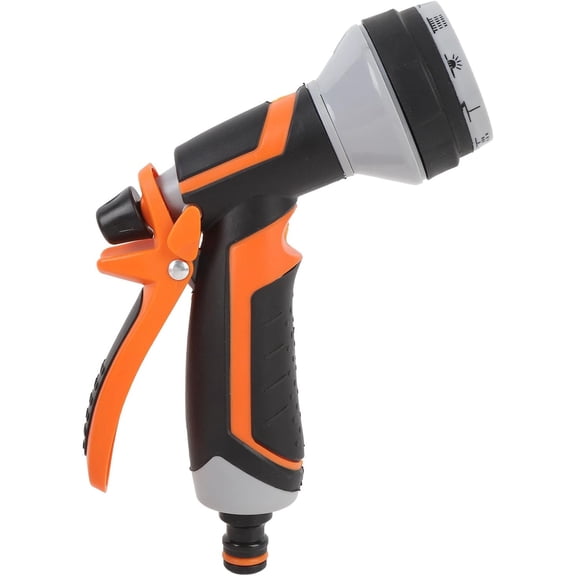 Garden Hose Nozzle Heavy Duty, High Pressure Adjustable 8 Patterns Metal Water Hose Nozzle Volume Control Valve Attachment Hose Sprayer Nozzle for Outdoor Garden Watering Car Washing Pet Showering