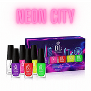 BEL London Neon City Luxury 6-Pack Nail Lacquer   Nail Polish Set with Trendy, High-Impact Neon Shades for a Bold Manicure