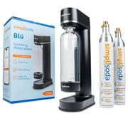 BL  Sparkling Water Maker, Premium Soda Streaming Machine - Black Machine + 2 CO2 Cylinders