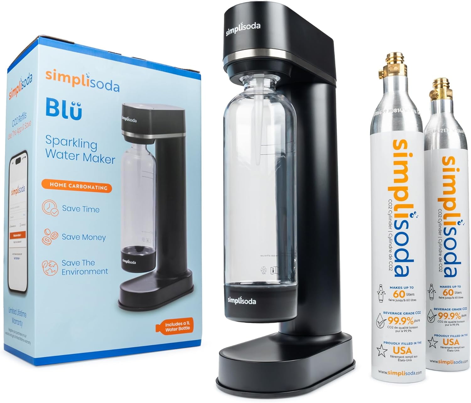 SodaStream Genesis Sparkling Water Maker, Black and Silver