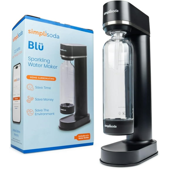 BLÜ Sparkling Water Maker, Premium Soda Streaming Machine, Carbonated Water Machine and Soda Maker - Black (No CO2 Cylinder Included)