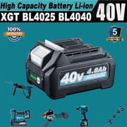 BL4050 BL4040 4.0Ah 40V XGT Battery MAK40V Replacement for Mukita BL4050F BL4025 40 Volt Lithium Ion Battery BL4040 Compatible with 40V Cordless Power Tools