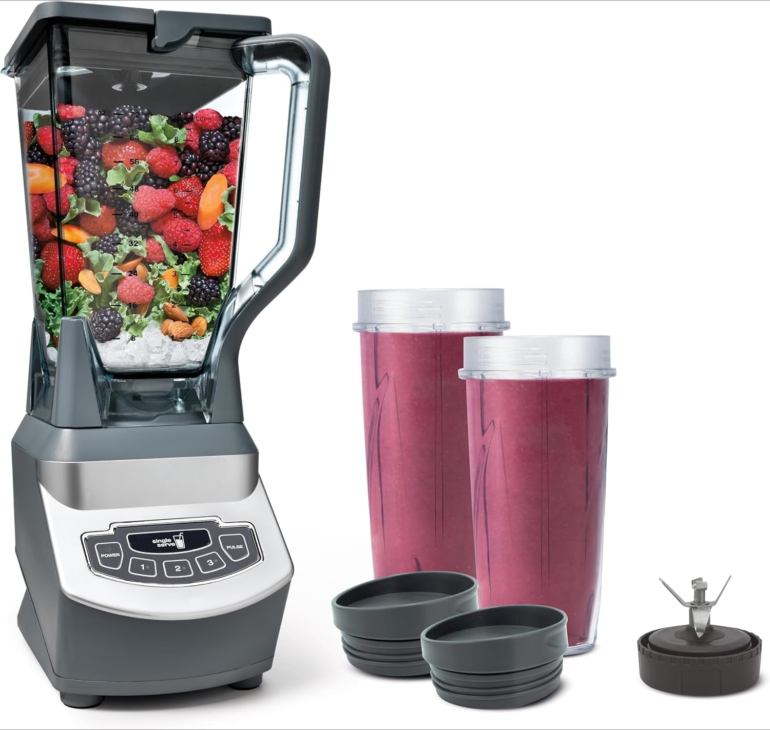 BL660 Professional Compact Smoothie & Food Processing Blender, 1100-Watts, 3 Functions -for Frozen Drinks, Smoothies, Sauces, & More, 72-oz.* Pitcher, (2) 16-oz. To-Go Cups & Spout Lids, Gray - Walmart.com