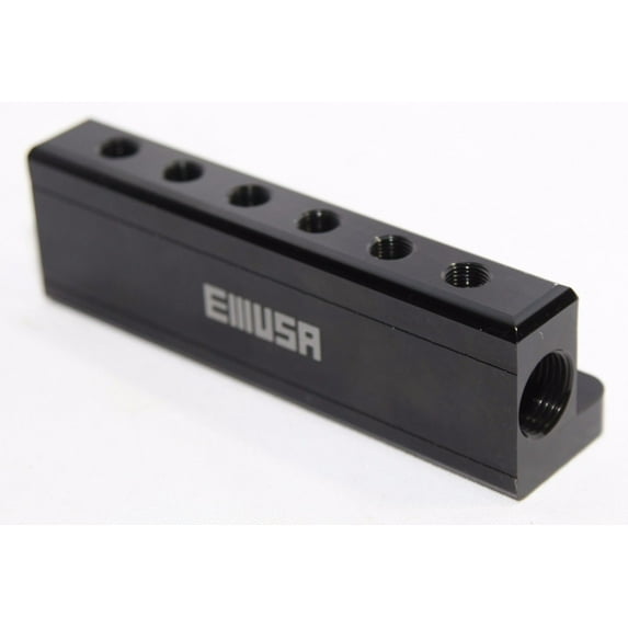 BLACK 1/8" NPT 6 Port Vacuum Manifold Kit fit Turbo Boost Intake Manifold BLACK 1/8" NPT 6 Port Vacuum Manifold Kit fit Turbo Boost Intake Manifold