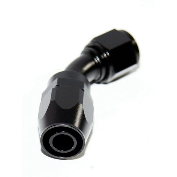BLACK -10AN AN10 45 Degree Swivel Oil/Fuel/Gas Line Hose End Fitting Adapter