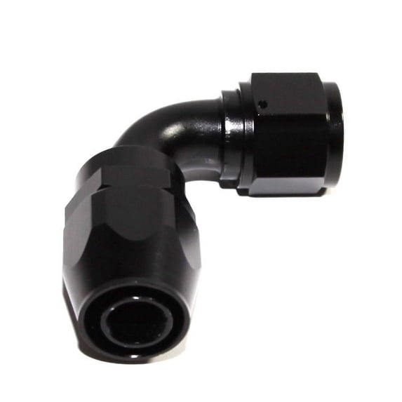 BLACK -12AN AN12 90 Degree Swivel Oil/Fuel/Gas Line Hose End Fitting Adapter