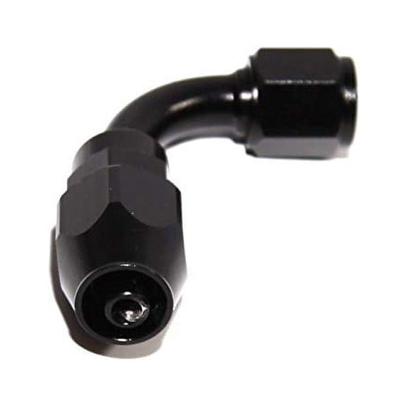 BLACK -4AN AN4 90 Degree Swivel Oil/Fuel/Gas Line Hose End Fitting Adapter