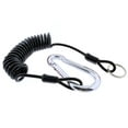 thumbnail image 1 of BLACK - 6 Foot Trailer Breakaway Cable Coiled Safety Cables For RV Emergency, 1 of 4