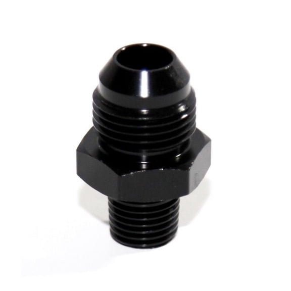 BLACK 8AN AN-8 to 1/4" NPT Male Thread Straight Aluminum Fitting Adapter