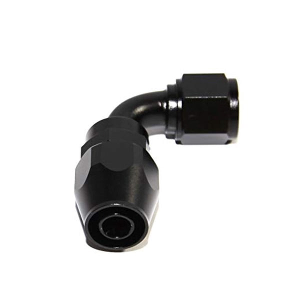 BLACK -8AN AN8 90 Degree Swivel Oil/Fuel/Gas Line Hose End Fitting Adapter