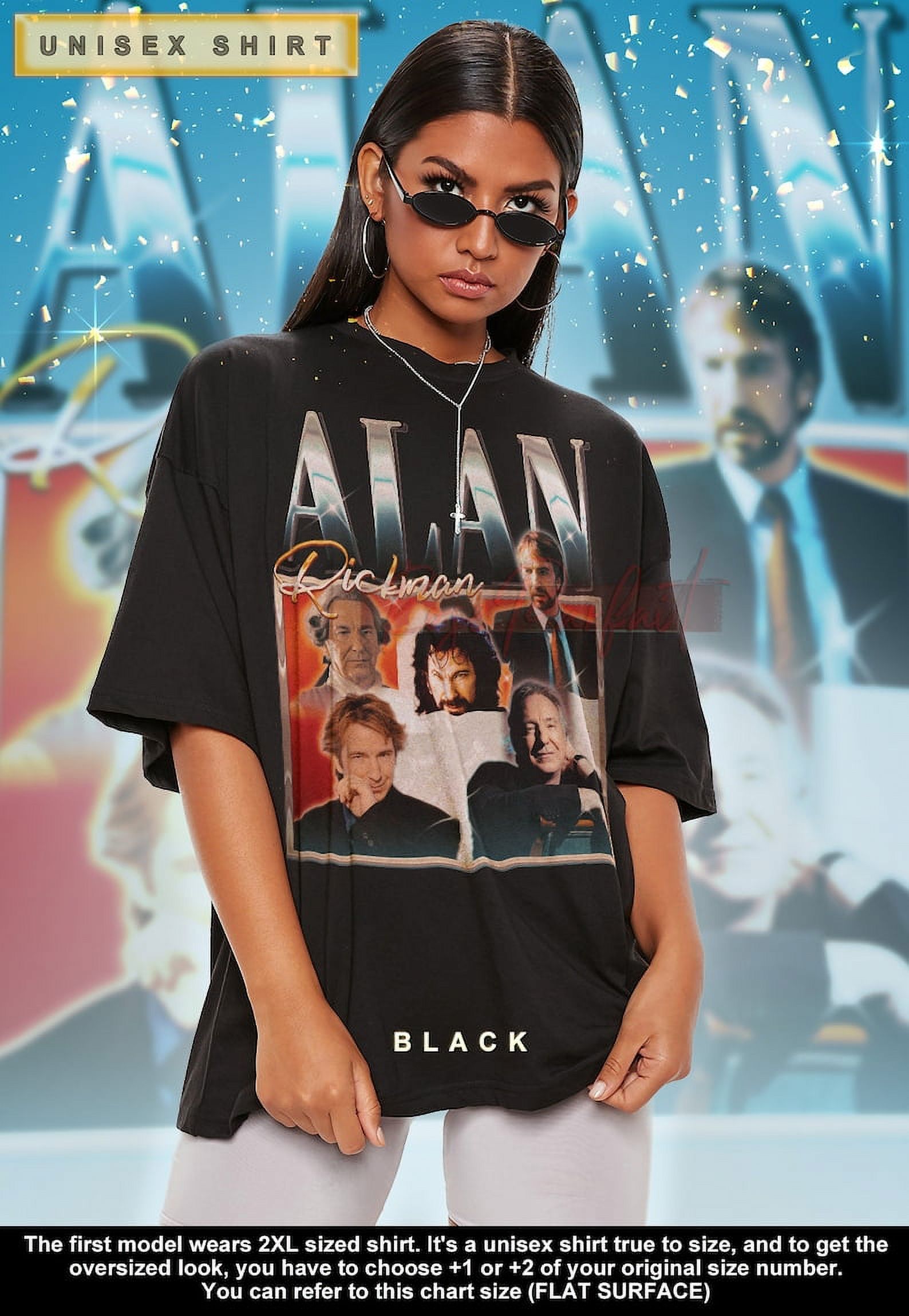 [BLACK] ALAN RICKMAN Tribute Tshirt RIP Alan Rickman Homage Shirt