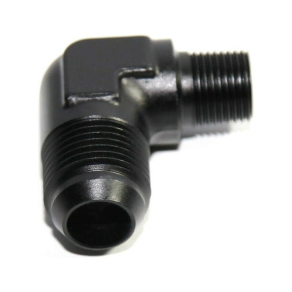 BLACK AN10 10-AN Male to 3/8"NPT Male 90 Degree Flare Fitting Adapter BLACK AN10 10-AN Male to 3/8"NPT Male 90 Degree Flare Fitting Adapter