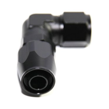 Emusa AN4 90-Degree Swivel Fuel Oil Line Union Elbow Fitting - Black 4AN