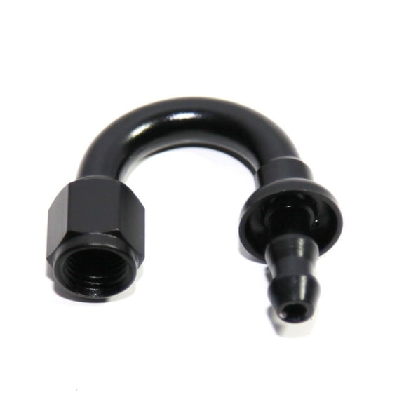 BLACK AN4 4AN AN-4 180 Degree Push On/ Push Lock Hose End Fitting Adapter BLACK AN4 4AN AN-4 180 Degree Push On/ Push Lock Hose End Fitting Adapter