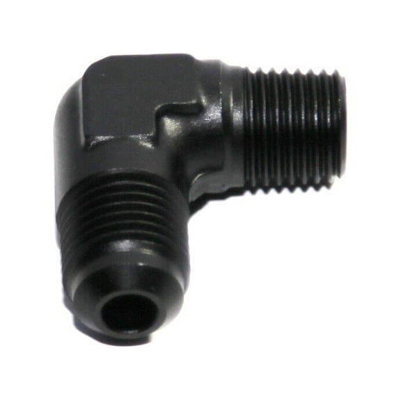 BLACK AN6 6-AN Male to 1/4"NPT Male 90 Degree Flare Fitting Adapter BLACK AN6 6-AN Male to 1/4"NPT Male 90 Degree Flare Fitting Adapter