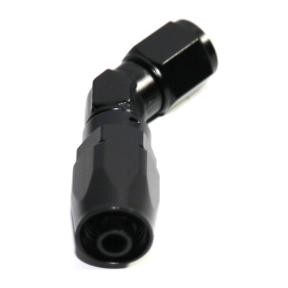 BLACK AN6 6AN AN-6 45Degree Swivel Oil/Fuel Line End Union Elbow Fitting Adapter BLACK AN6 6AN AN-6 45Degree Swivel Oil/Fuel Line End Union Elbow Fitting Adapter