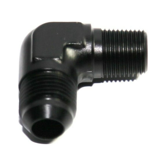 BLACK AN8 8-AN Male to 3/8"NPT Male 90 Degree Flare Fitting Adapter BLACK AN8 8-AN Male to 3/8"NPT Male 90 Degree Flare Fitting Adapter