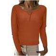 thumbnail image 1 of DEALS Toonshare Womens Sweaters Plus Size Clearance Women's V-Neck Buttoned Long Sleeve Knitted Sweater Base Layer, V-Neck Sweater Brown M, 1 of 8
