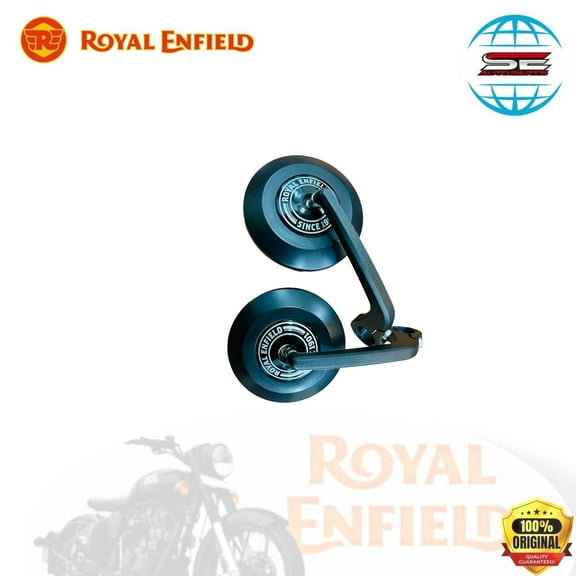 BLACK BAR END MIRRORS FOR ROYAL ENFIELD METOER 350 CLASSIC 350 HUNTER 350