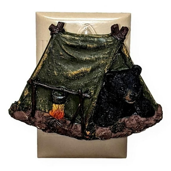 BLACK BEAR IN TENT Night Light, by Slifka