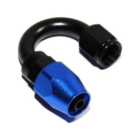 BLACK/BLUE -4AN AN4 180 Degree Swivel Oil/Fuel/Gas Line Hose End Fitting Adapter