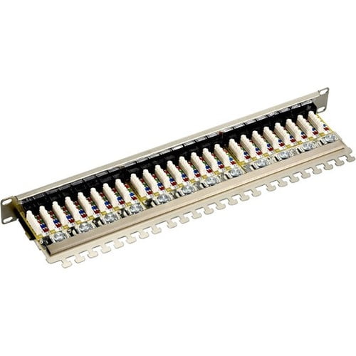 Black Box CAT6 Shielded Patch Panel, 24-Port, 1U - 24 Port(s) - 24 x RJ-45 - 1U High - 19" Wide - Rack-mountable