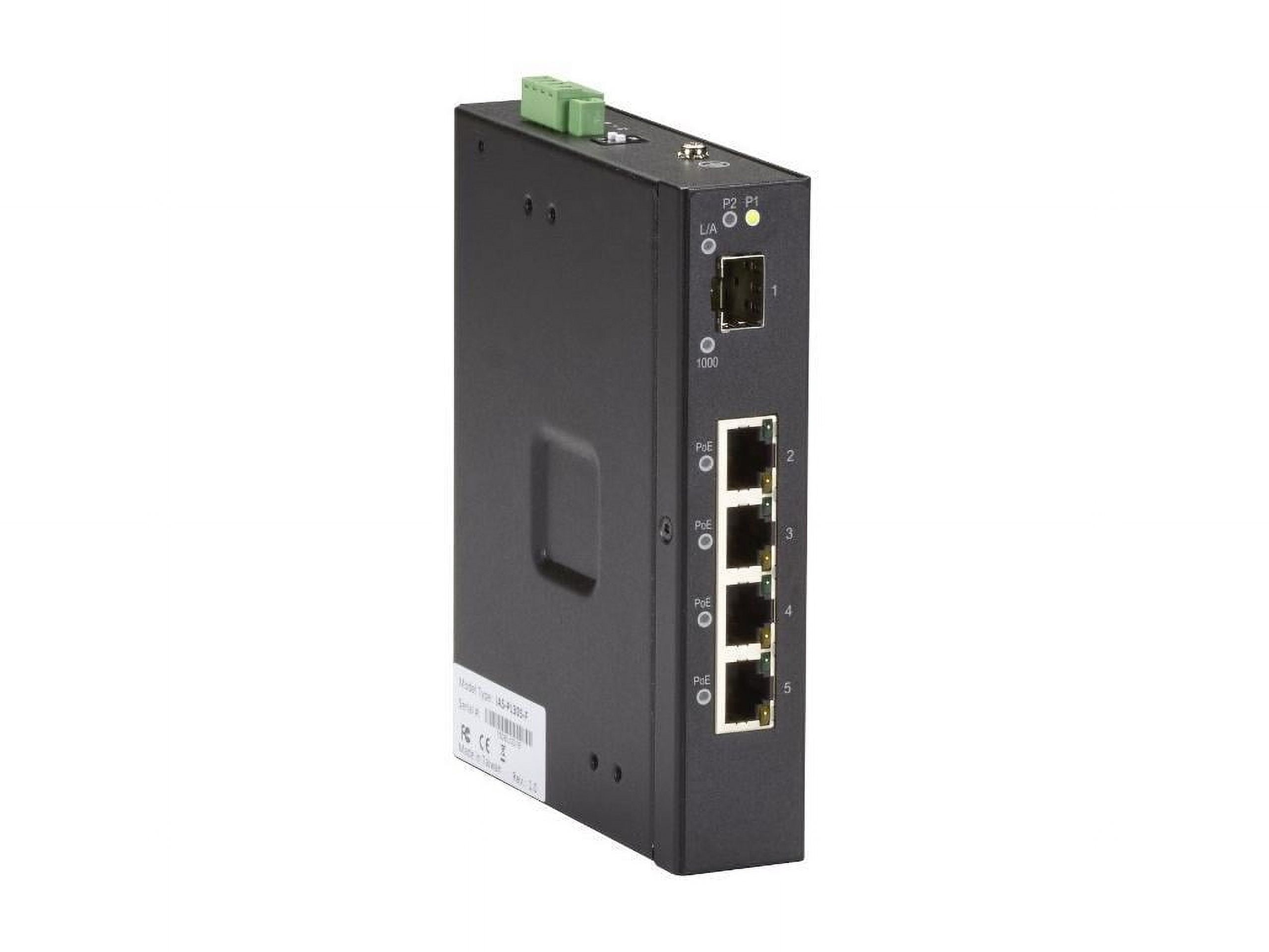 Black Box 5-Port Industrial Gigabit Ethernet Switch PoE+ Extreme Temperature