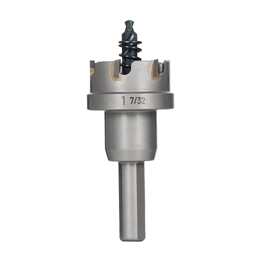 BLACK CANYON 1-7/32 Inch TCT Hole Cutter, Carbide Tipped with 3-Flat Shank Spring-Loaded Pilot Bit for Precision Metal Drilling