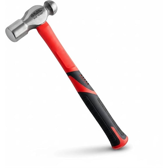 BLACK CANYON 24 oz Ball Peen Hammer, Dual-Head High Carbon Steel Hammer with Fiberglass Handle, Non-Slip Grip for Metalworking, Automotive Repair, Riveting, Machinist Work & DIY Projects