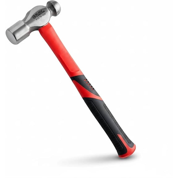 BLACK CANYON 8 oz Ball Peen Hammer, Dual-Head High Carbon Steel Hammer with Fiberglass Handle, Non-Slip Grip for Metalworking, Jewelry Making, Automotive Repair, Riveting, DIY & Workshop
