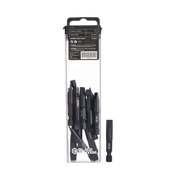 BLACK CANYON Impact Screwdriver Bits, Square SQ3, 15-pack