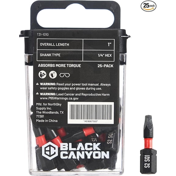 BLACK CANYON Impact Screwdriver Bits, Torx T40, 25-pack
