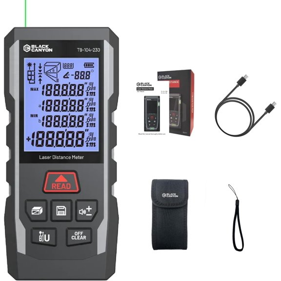 BLACK CANYON Laser Distance Meter, 230 ft Range
