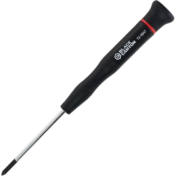 BLACK CANYON Professional #0 x 2-11/32'' Phillips Precision Screwdriver - SVCM Steel Blade, Satin Chrome Plating, PP+TPV Non-Slip Handle for Electronics Repair