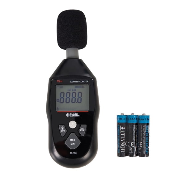 BLACK CANYON Sound Level Meter Digital DB Meter, Sound Decibel Meter, Decibel Reader, Noise Decibel Reader, 30130dB, 30Hz8kHz, A-Weighting,Auto Power-Off, LCD Display (Classic Black)