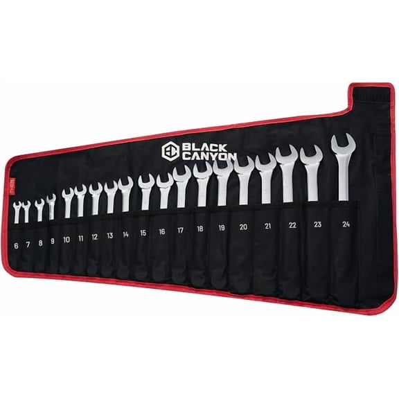 BLACK CANYON Wrench Roll Up Pouch, Waterproof, Wear-Resistant, Wrench Roll with Handle, Wrench Organizer for Manufacturing, Construction