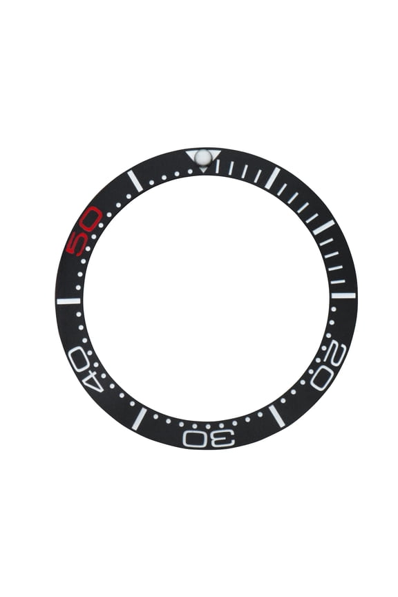 BLACK CERAMIC BEZEL INSERT FOR 41 42 OMEGA SEAMASTER PLANET 007 ENGRAVED NUMBERS