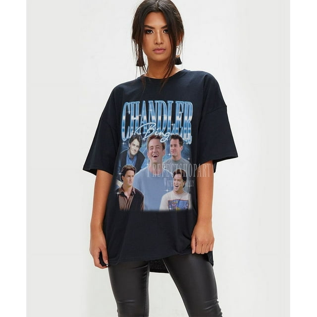 Black Chandler Bing Shirt Friends Tv Series Matthew Perry Gift Black Chandler Bing Shirt Friends Tv Series Matthew Perry Gift