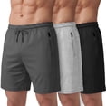 thumbnail image 1 of Pure Champ Men's Athletic Shorts, 3 Pack, Zipper Pockets, Drawstring, Sizes XS-3XL, 1 of 8