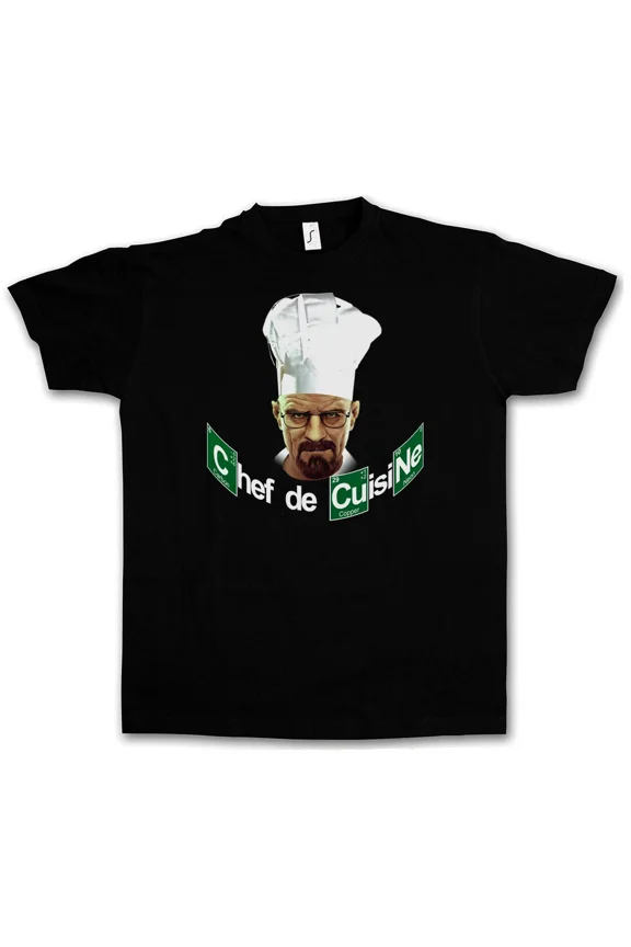 BLACK CHEF DE CUSINE T-SHIRT Walter Breaking White Let?s Cook Bad