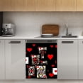 thumbnail image 1 of BLACK COLOR CASINO SUITES HEARTS PATTERNS Dishwasher Magnet Cover Decorative Sticker for Home Cabinet Kitchen 23" x26", 1 of 5