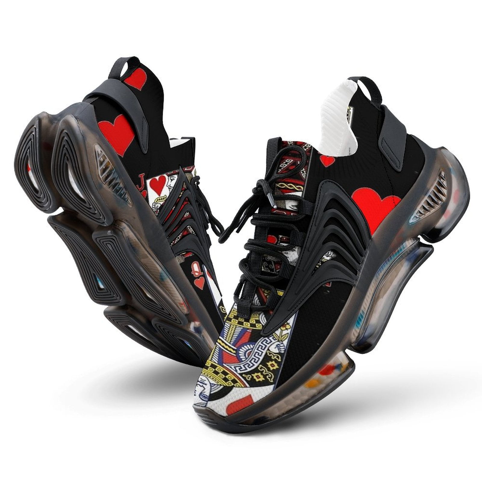 Casino Playing Card Poker Pattern PrintBlack Sneaker Shoes For Men Women main image 1