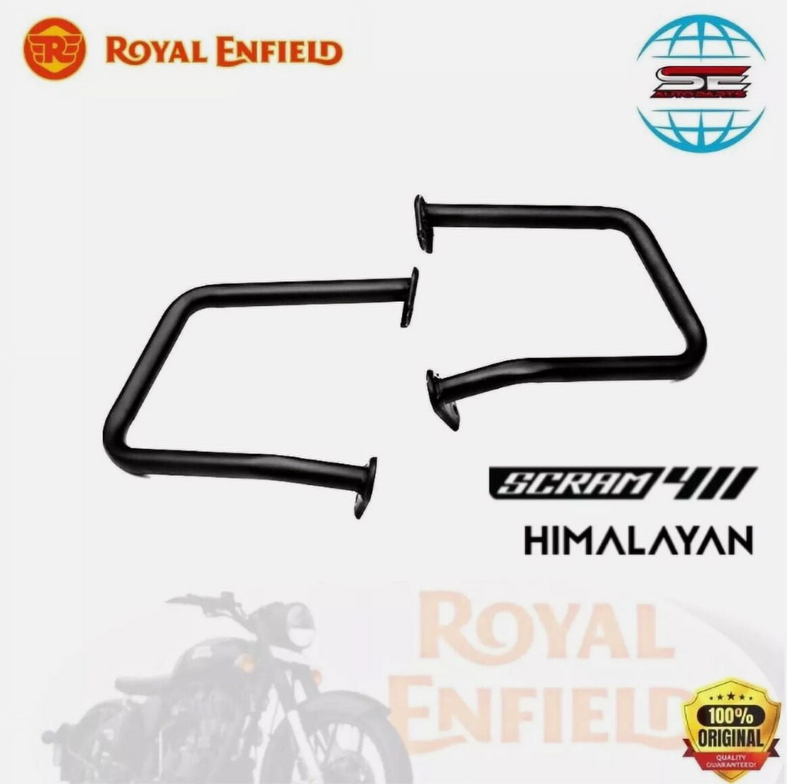 BLACK COMPACT ENGINE GUARD FOR ROYAL ENFIELD HIMALAYAN 411 - Walmart.com