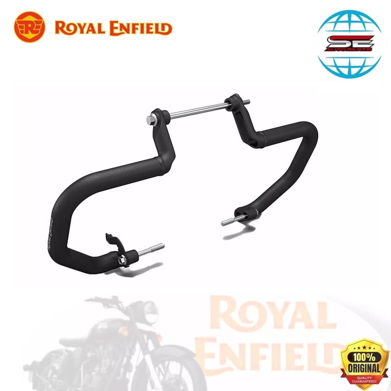 BLACK COMPACT ENGINE GUARDS FOR ROYAL ENFIELD SUPER METEOR 650 SHOTGUN 650